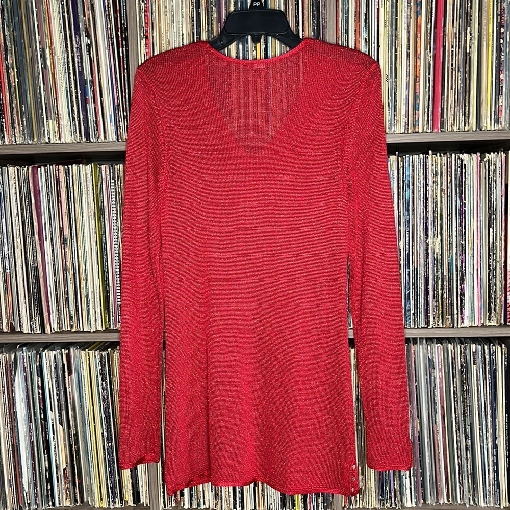 J. McLaughlin V-neck Sweater w/ Gold Button Details Size Medium - Picture 4 of 6